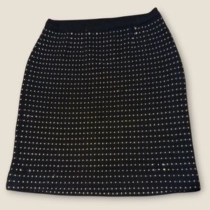 Vintage Italian wool black knit sweater skirt